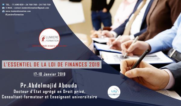 Formation sur " LA Loi de Finances 2019