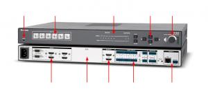 Slecteur-scaler de prsentation  six entres, conforme  la norme HDCP