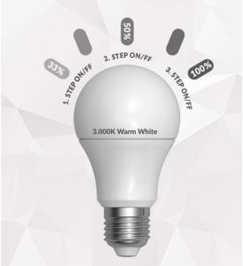 Vente LED A60 3 STEP ON/OFF AUTO DIMMABLE   E27 9W 