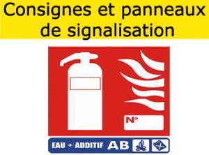 consignes et panneaux de signalisation
