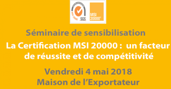 Séminaire de sensibilisation sur la certification MSI 20000.